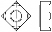 dado a saldare quadro DIN 928 acciaio M 4