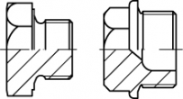 tappo cilindrico con spallamento ed esagono esterno DIN 7604 acciaio A M 10 x 1 passo fine