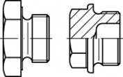 tappo cilindrico con spallamento ed esagono esterno DIN 7604 acciaio C M 8 x 1 passo fine